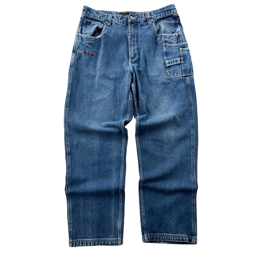 Vintage Y2K FUBU Circa XCII Carpenter Jeans Men 38x34 Blue Baggy Hip Hop Skater